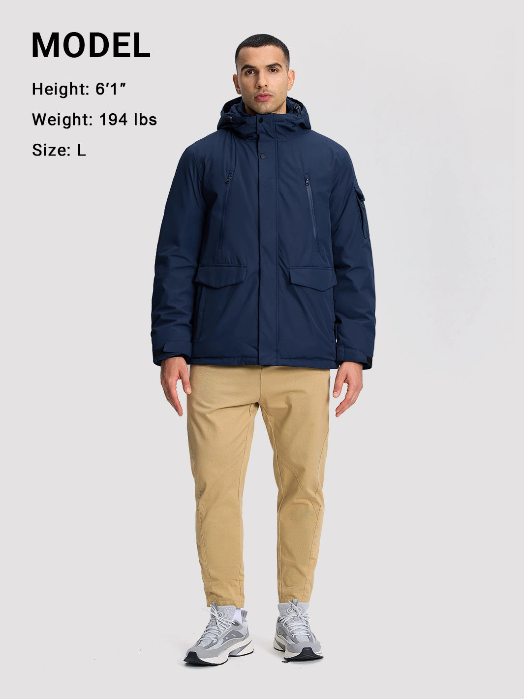 Men's 9-Pocket Hooded Fleece-Lined Winter Parka PIONEER CAMP