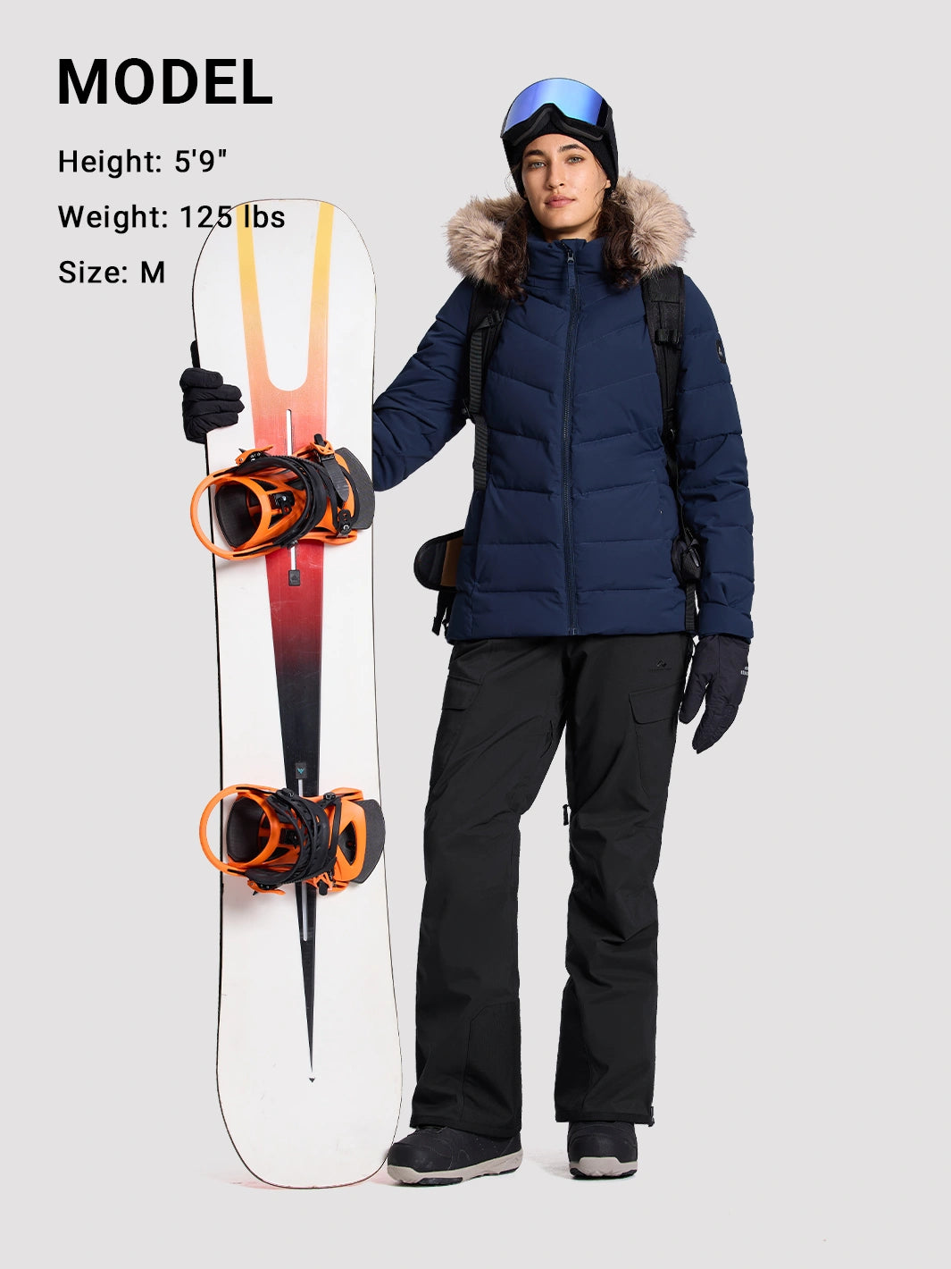 Women's Slim-Fit Faux Fur Collar SORONA Insulated Ski Jacket PIONEER CAMP