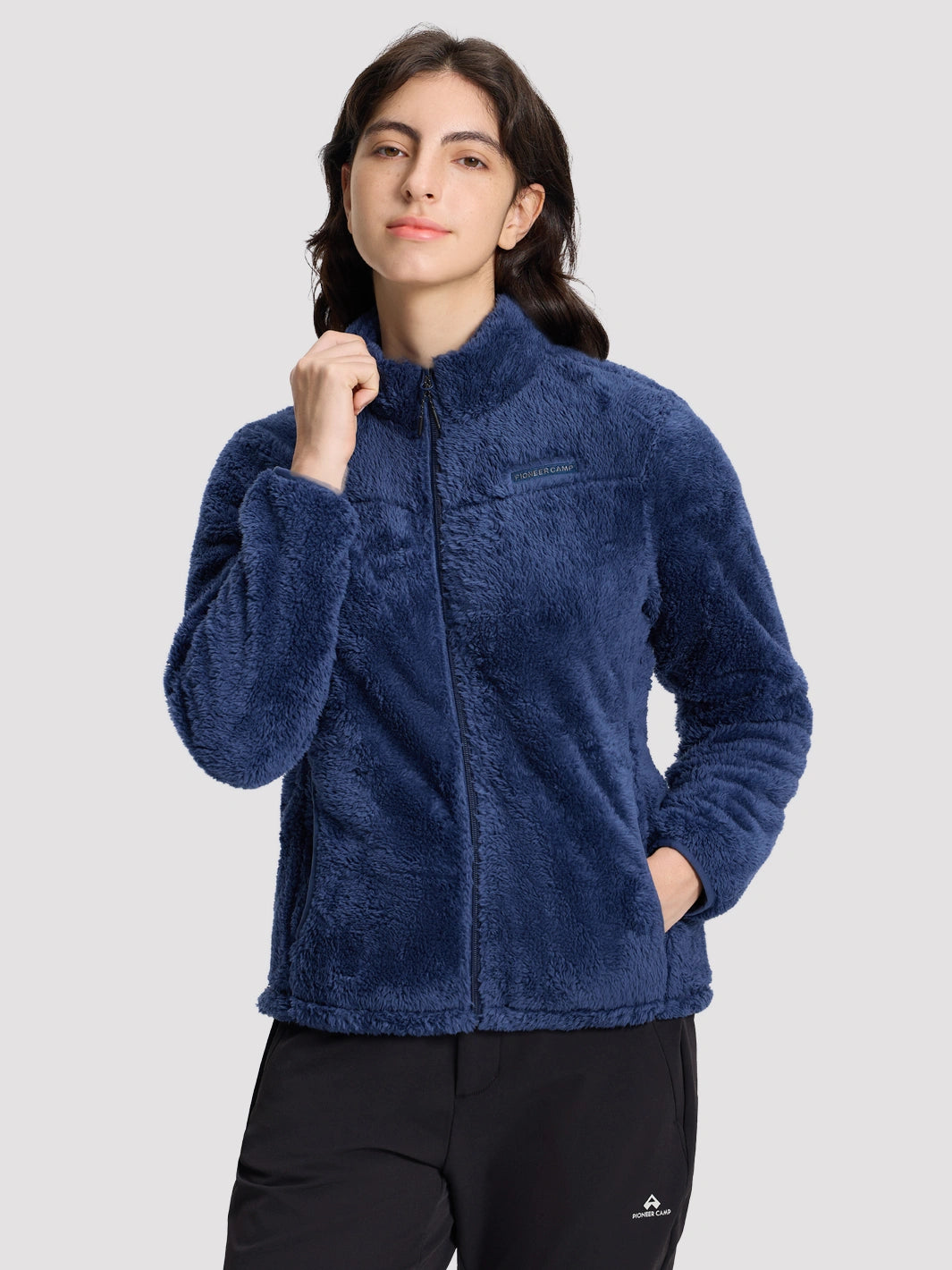 Women's Stand-Collar Coral Fleece Jacket PIONEER CAMP