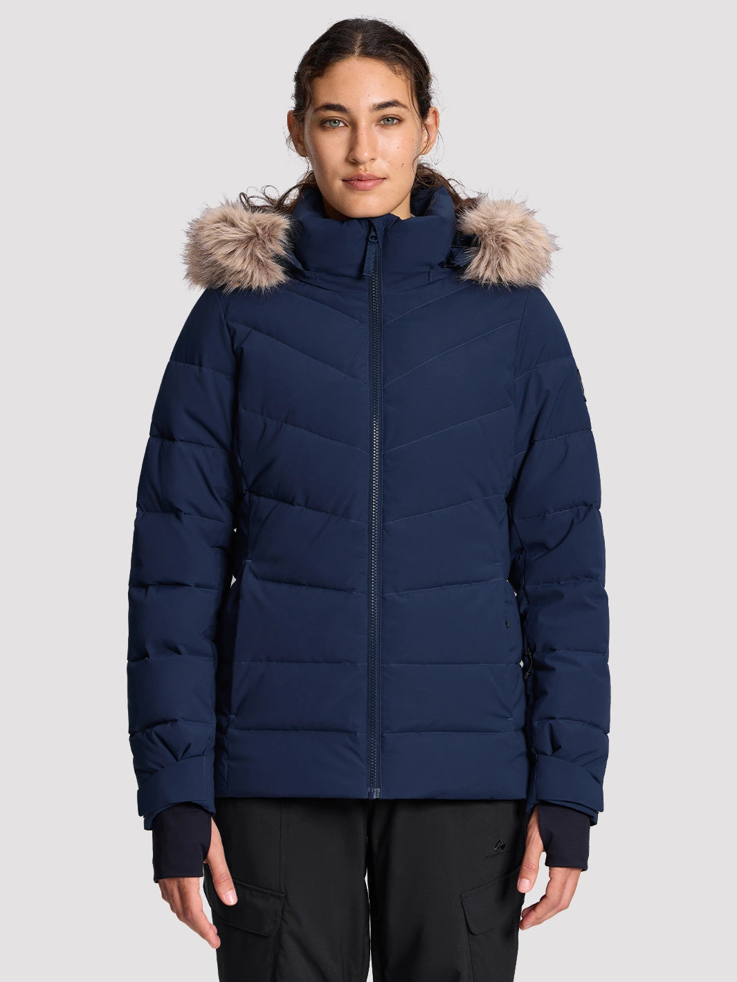 Women's Slim-Fit Faux Fur Collar SORONA Insulated Ski Jacket PIONEER CAMP