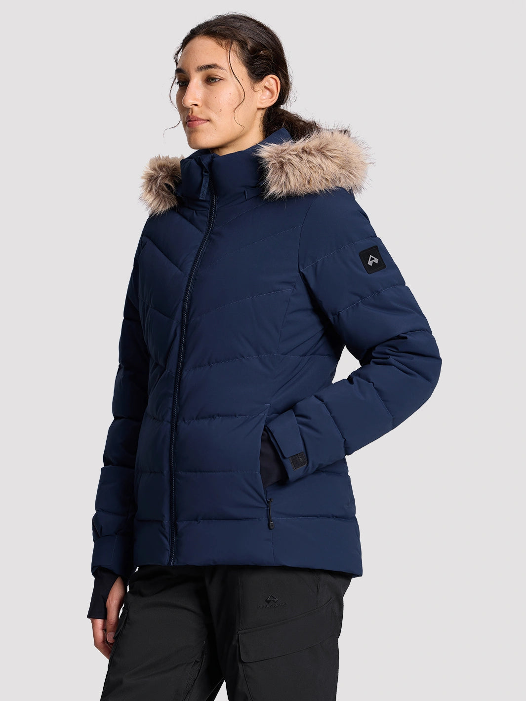 Women's Slim-Fit Faux Fur Collar SORONA Insulated Ski Jacket PIONEER CAMP