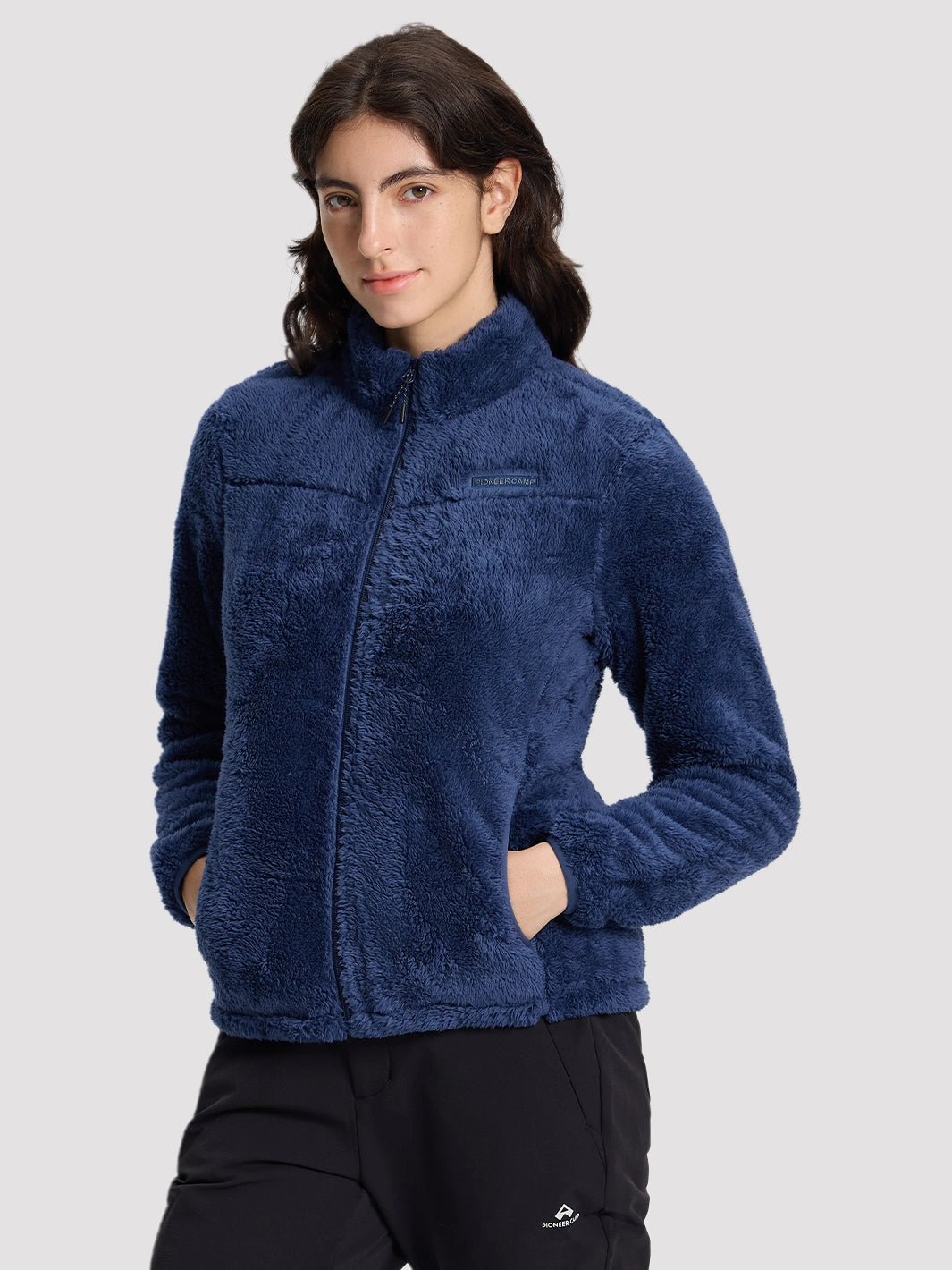 Women's Stand-Collar Coral Fleece Jacket PIONEER CAMP