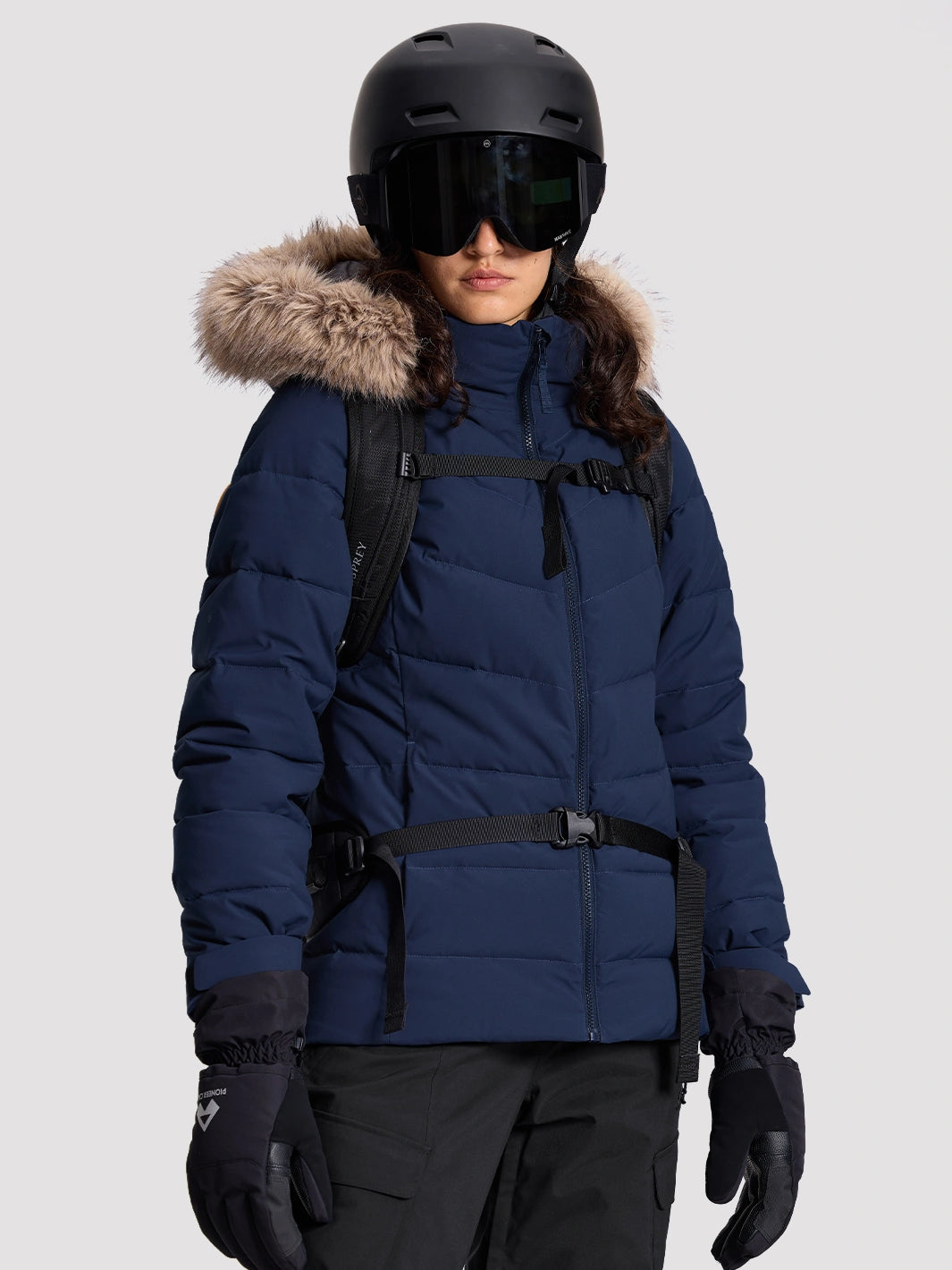 Women's Slim-Fit Faux Fur Collar SORONA Insulated Ski Jacket PIONEER CAMP