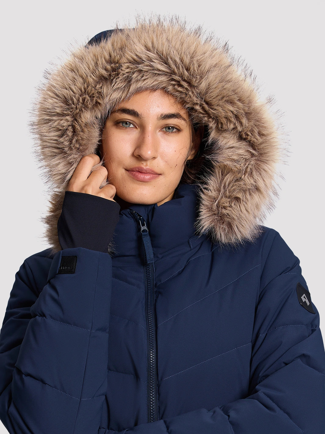 Women's Slim-Fit Faux Fur Collar SORONA Insulated Ski Jacket PIONEER CAMP