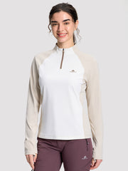 Women's Quick-Dry Colorblock Half-Zip Top PIONEER CAMP