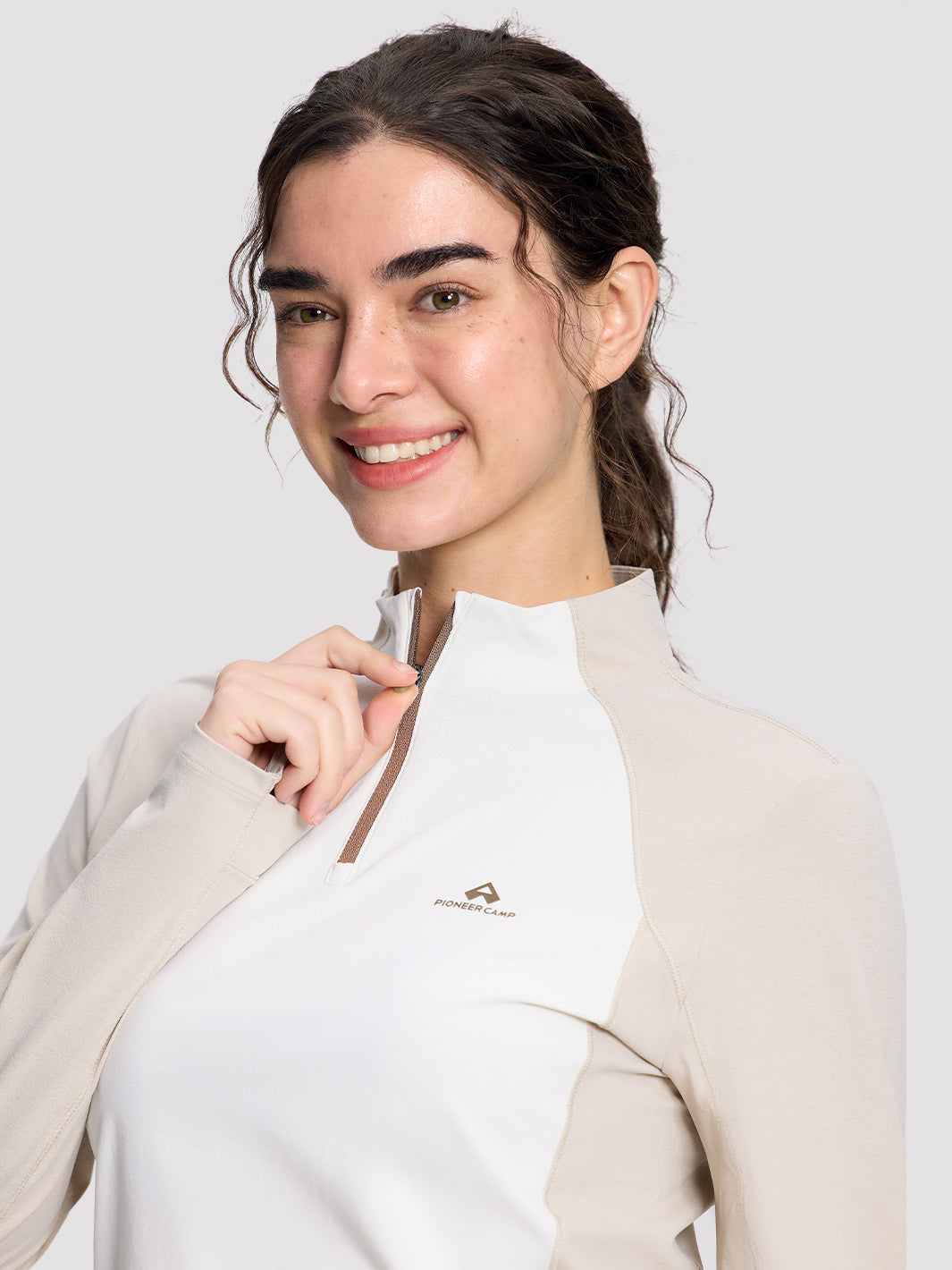 Women's Quick-Dry Colorblock Half-Zip Top PIONEER CAMP