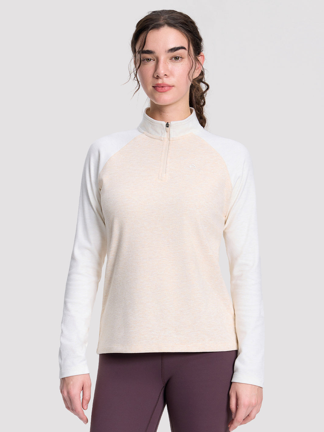 Women's Quarter-Zip Stand-Collar Fleece Top PIONEER CAMP