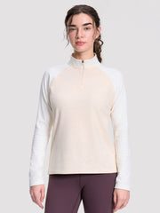 Women's Quarter-Zip Stand-Collar Fleece Top PIONEER CAMP