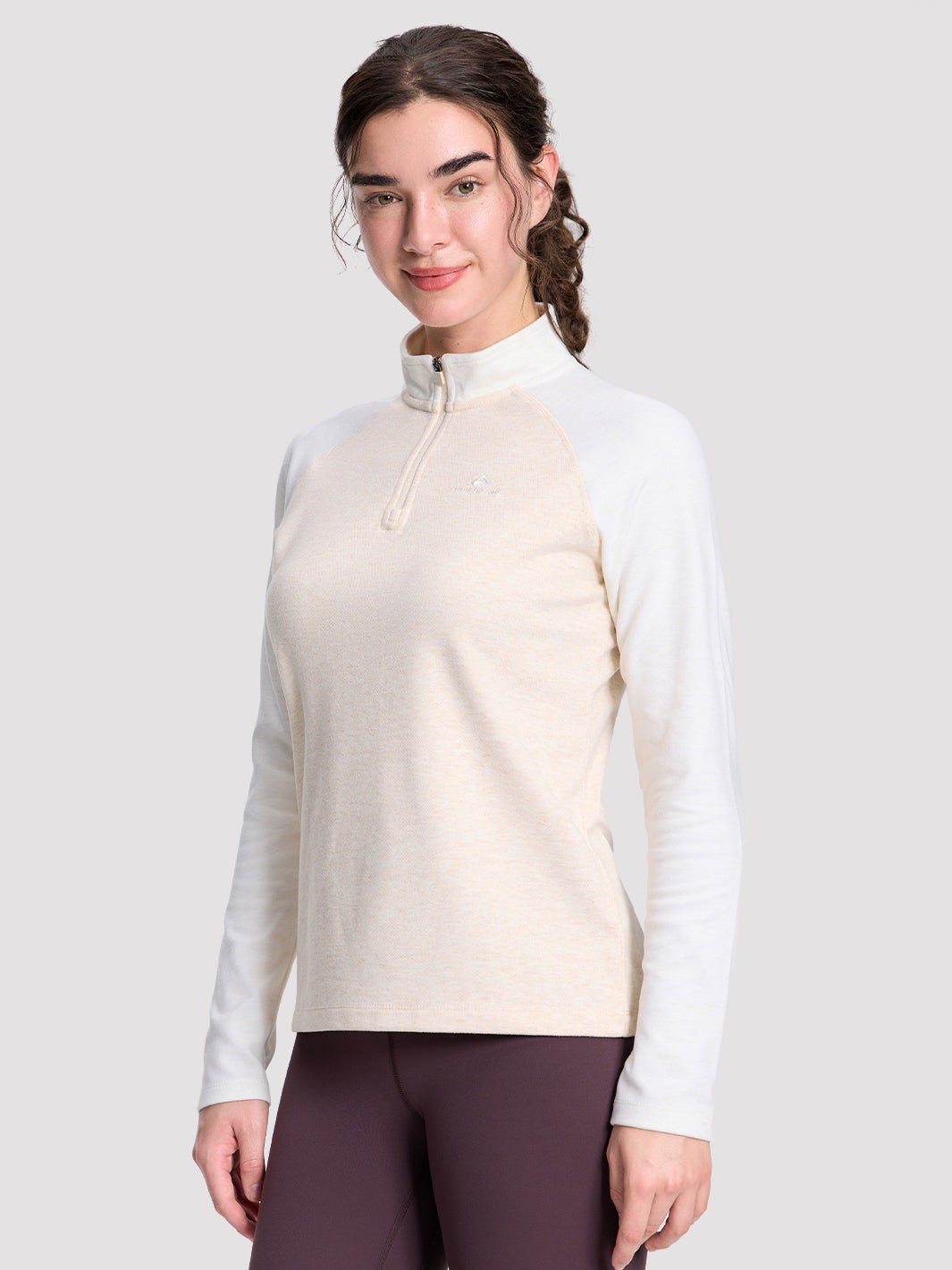Women's Quarter-Zip Stand-Collar Fleece Top PIONEER CAMP