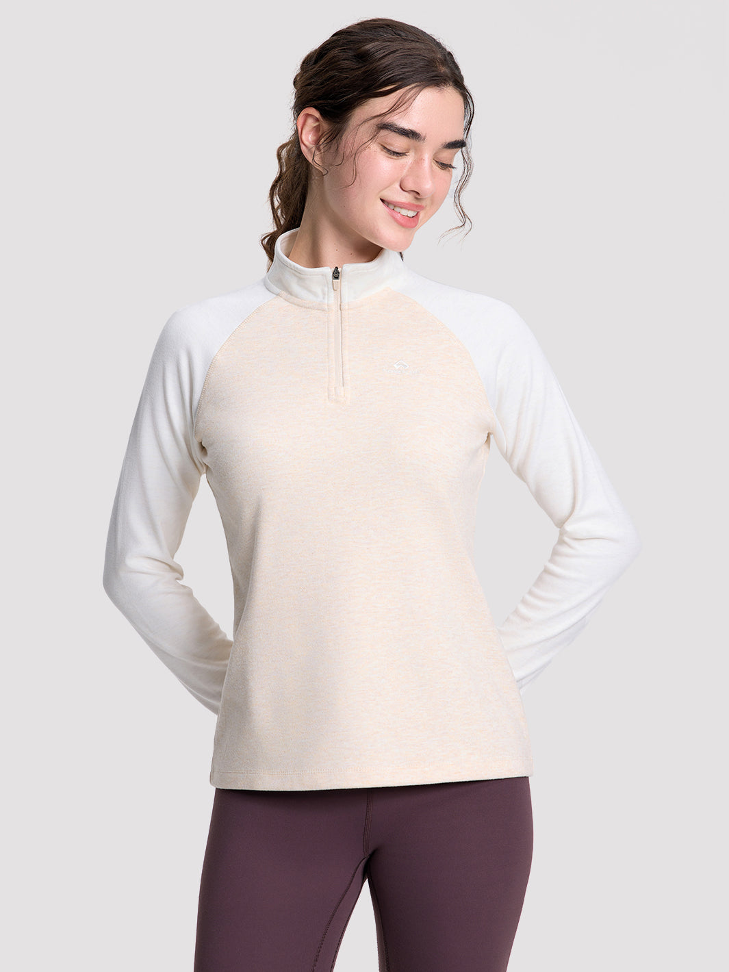 Women's Quarter-Zip Stand-Collar Fleece Top PIONEER CAMP