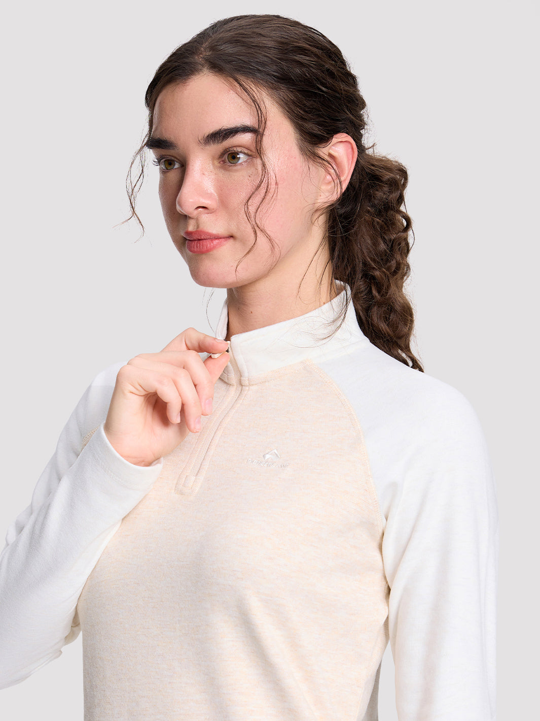 Women's Quarter-Zip Stand-Collar Fleece Top PIONEER CAMP