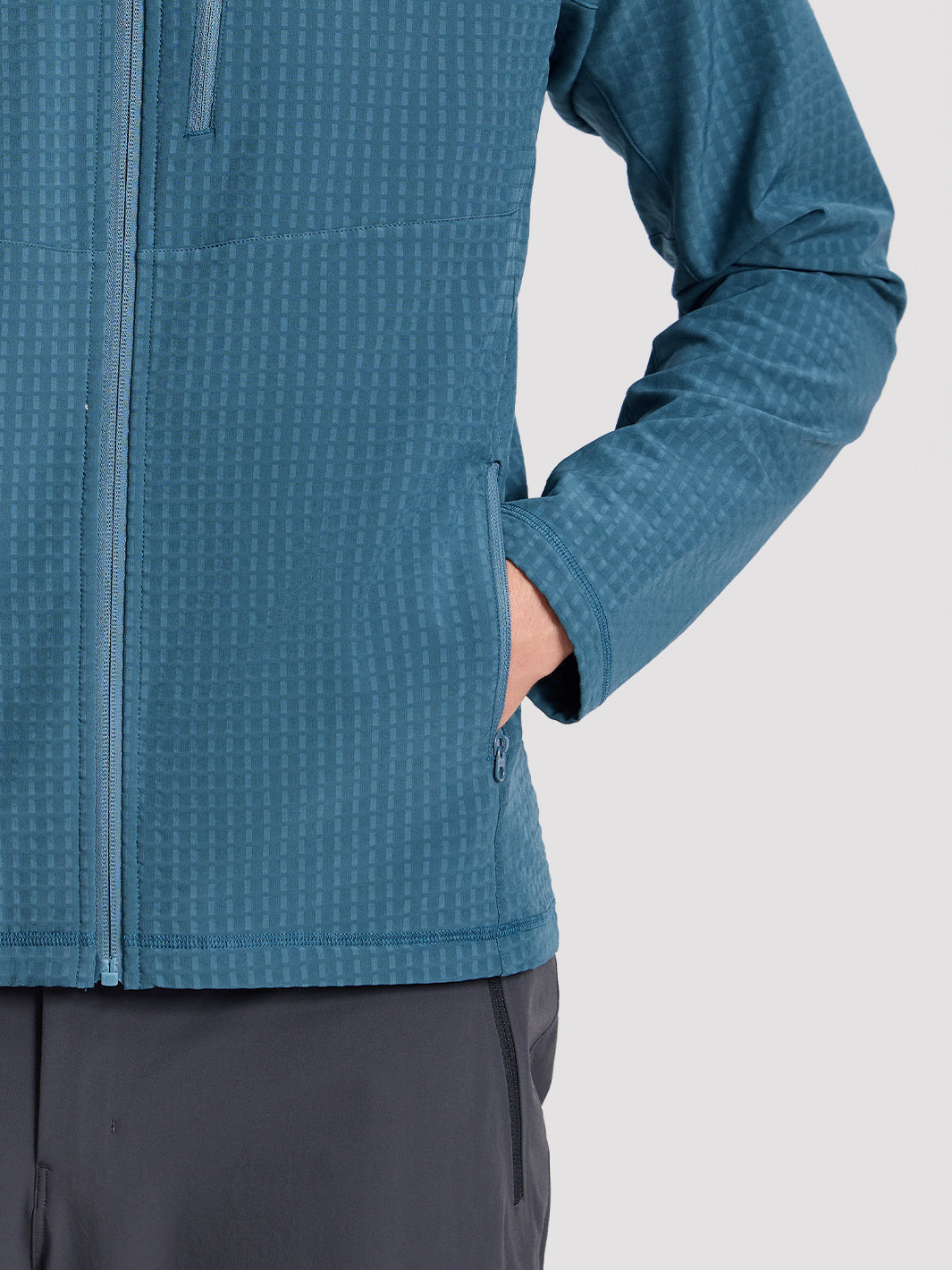 Men's Lightweight Grid Fleece Softshell Jacket PIONEER CAMP