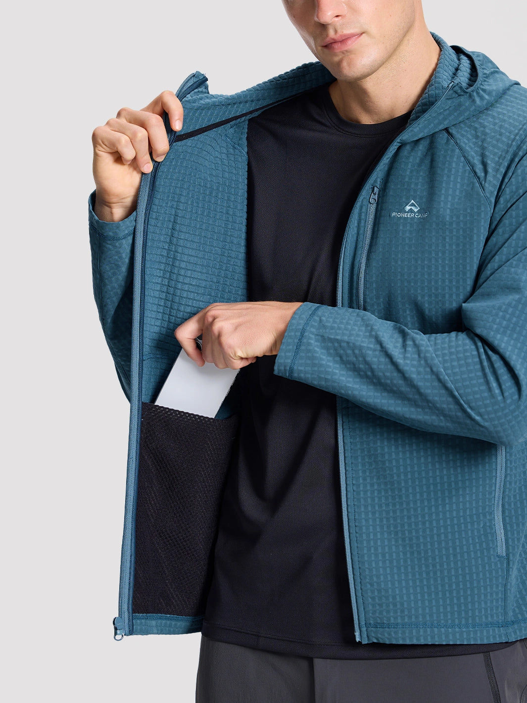 Men's Lightweight Grid Fleece Jacket PIONEER CAMP