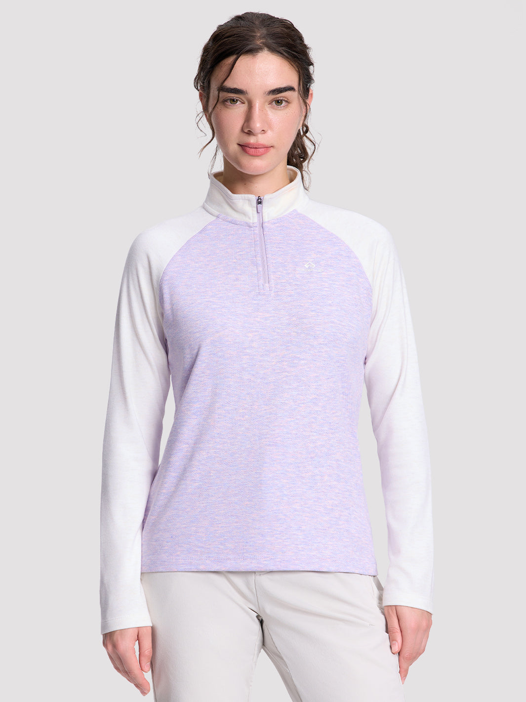 Women's Quarter-Zip Stand-Collar Fleece Top PIONEER CAMP