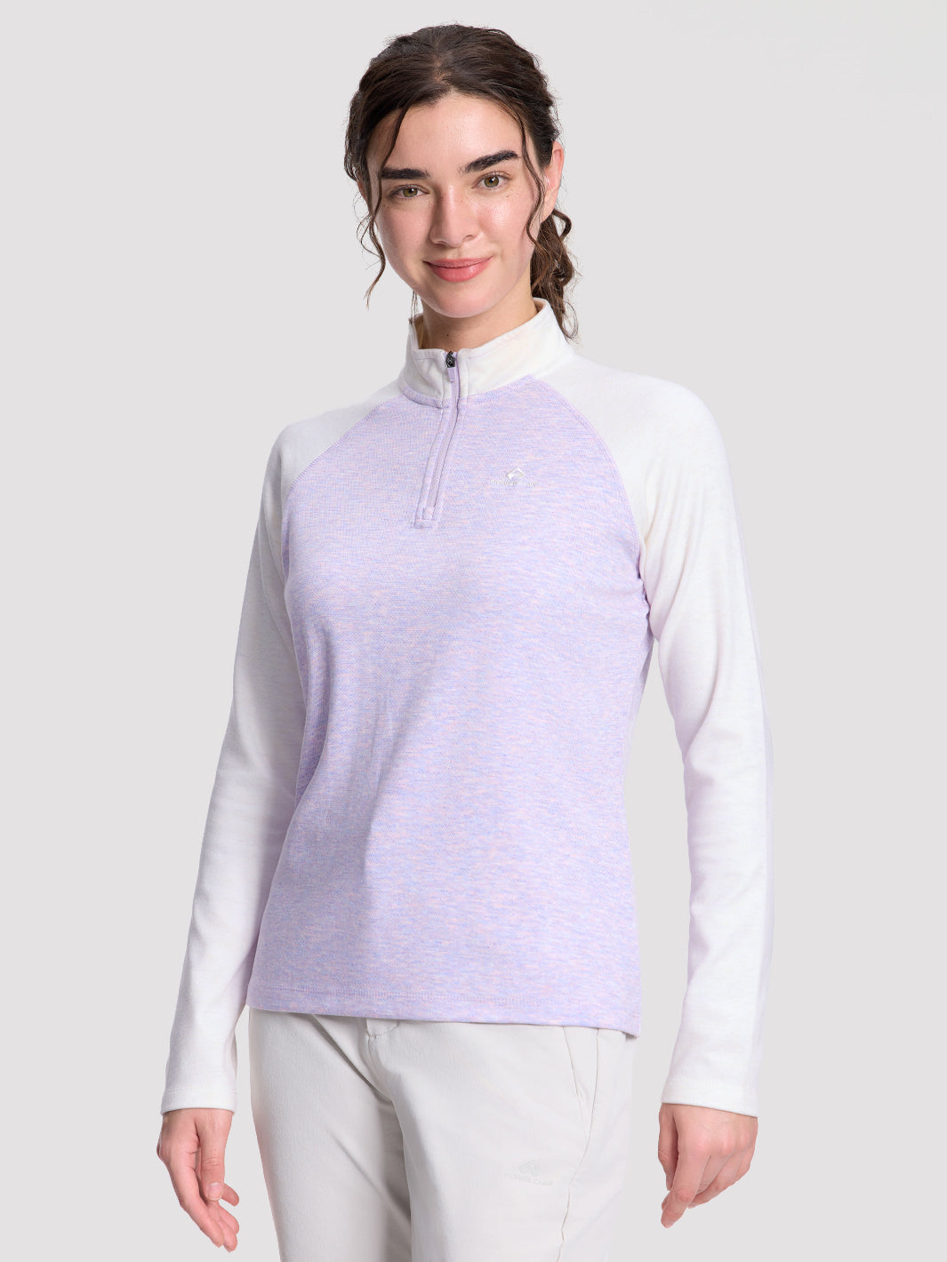 Women's Quarter-Zip Stand-Collar Fleece Top PIONEER CAMP
