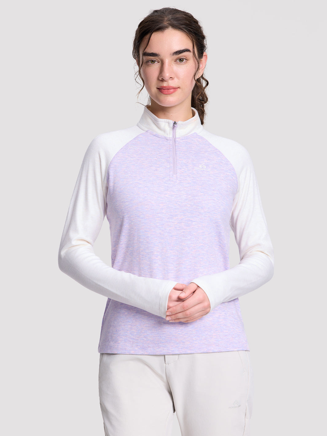 Women's Quarter-Zip Stand-Collar Fleece Top PIONEER CAMP
