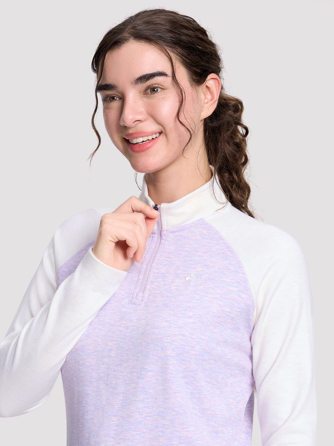 Women's Quarter-Zip Stand-Collar Fleece Top PIONEER CAMP