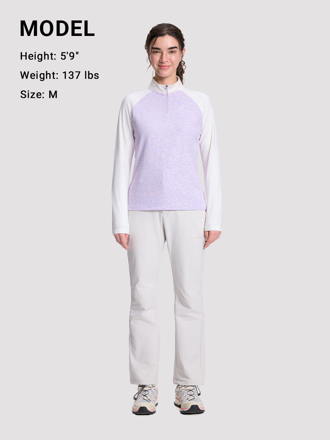 Women's Quarter-Zip Stand-Collar Fleece Top PIONEER CAMP