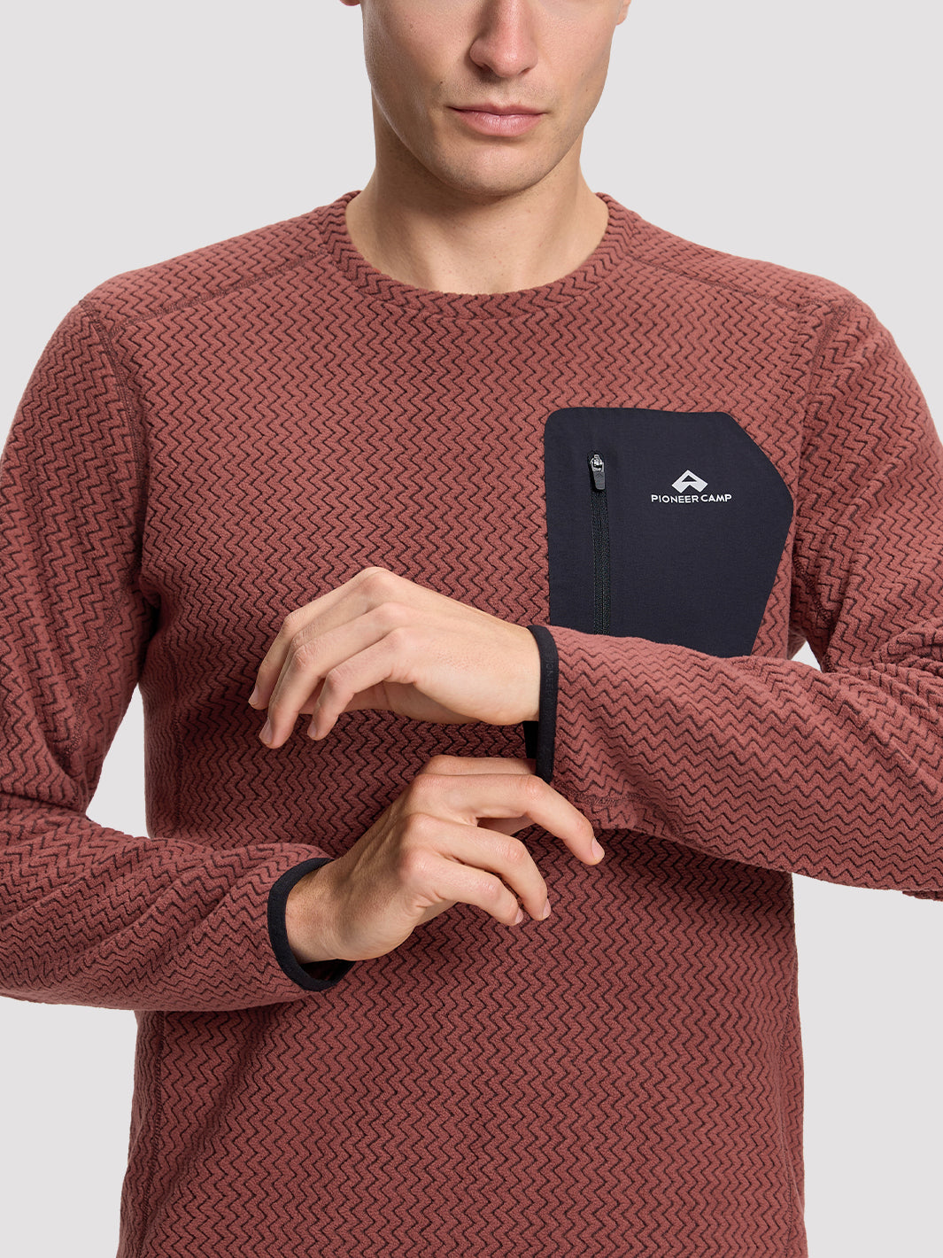 Men's Moisture-Wicking Wave Fleece Crewneck PIONEER CAMP