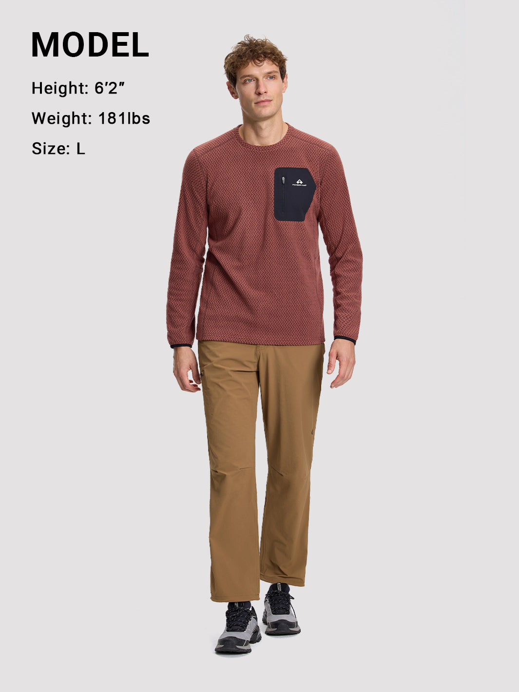 Men's Moisture-Wicking Wave Fleece Crewneck PIONEER CAMP