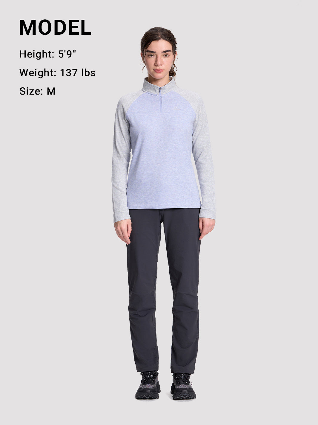 Women's Quarter-Zip Stand-Collar Fleece Top PIONEER CAMP