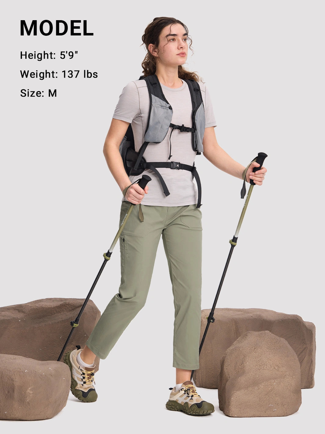 Women's Quick-Dry Water-Repellent Hiking Pants PIONEER CAMP