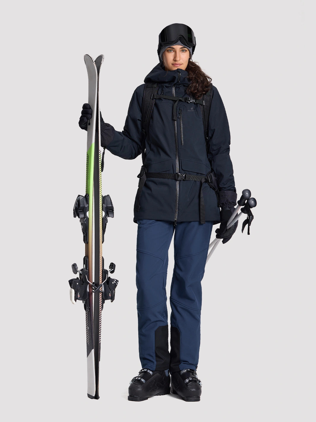 Women's 3-Layer Water-Repellent Softshell Ski Pants PIONEER CAMP