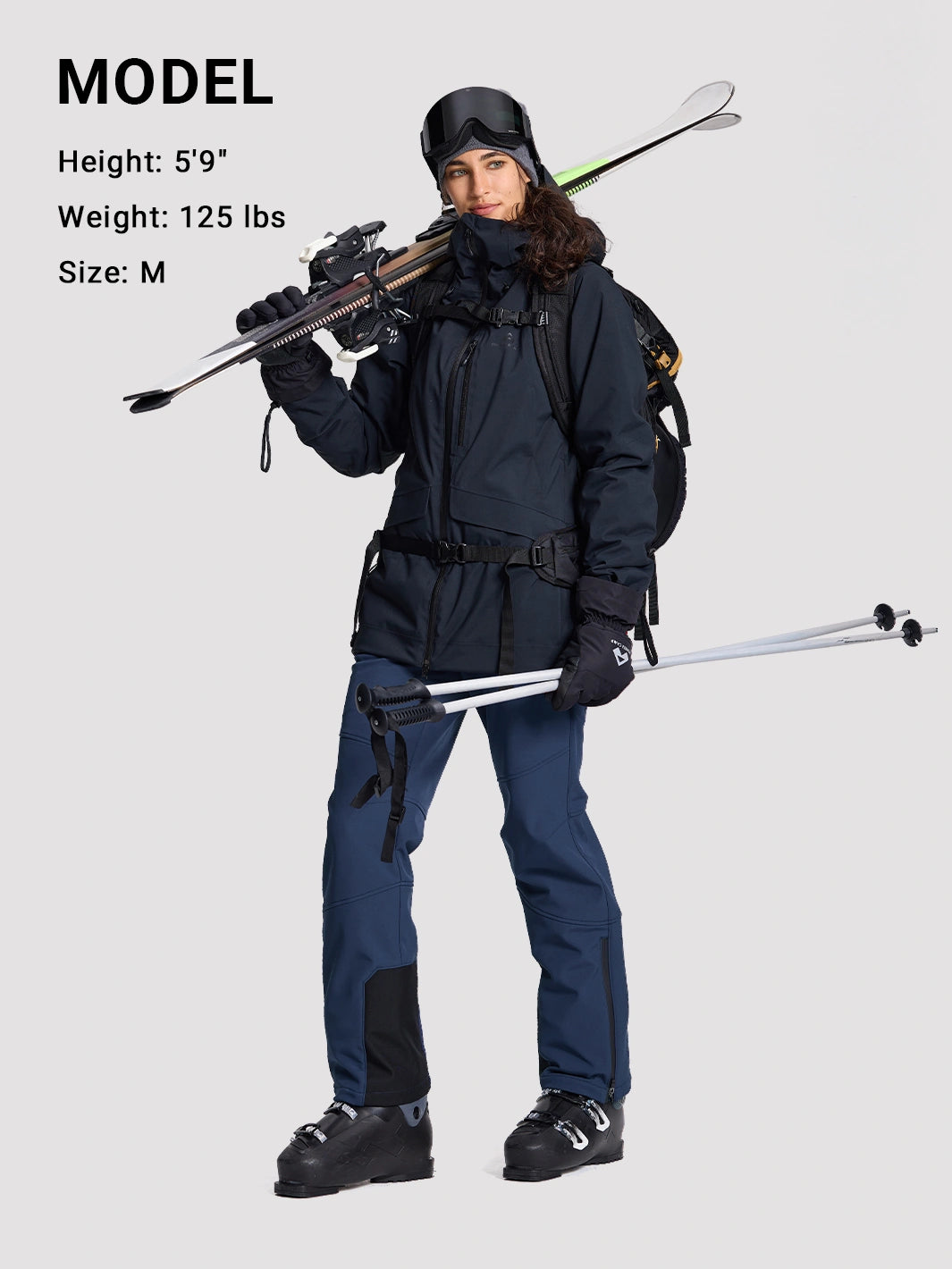Women's 3-Layer Water-Repellent Softshell Ski Pants PIONEER CAMP