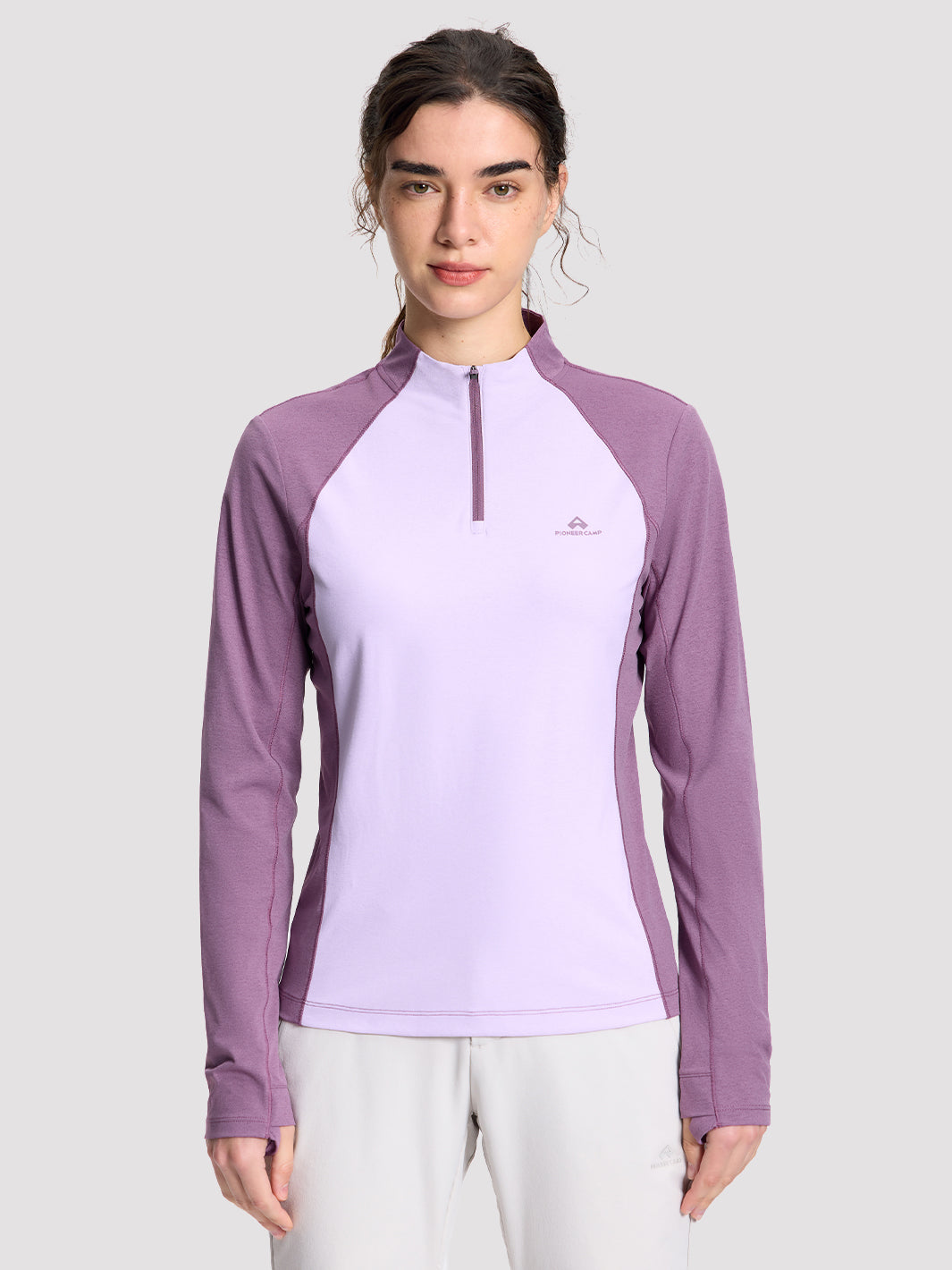 Women's Quick-Dry Colorblock Half-Zip Top PIONEER CAMP
