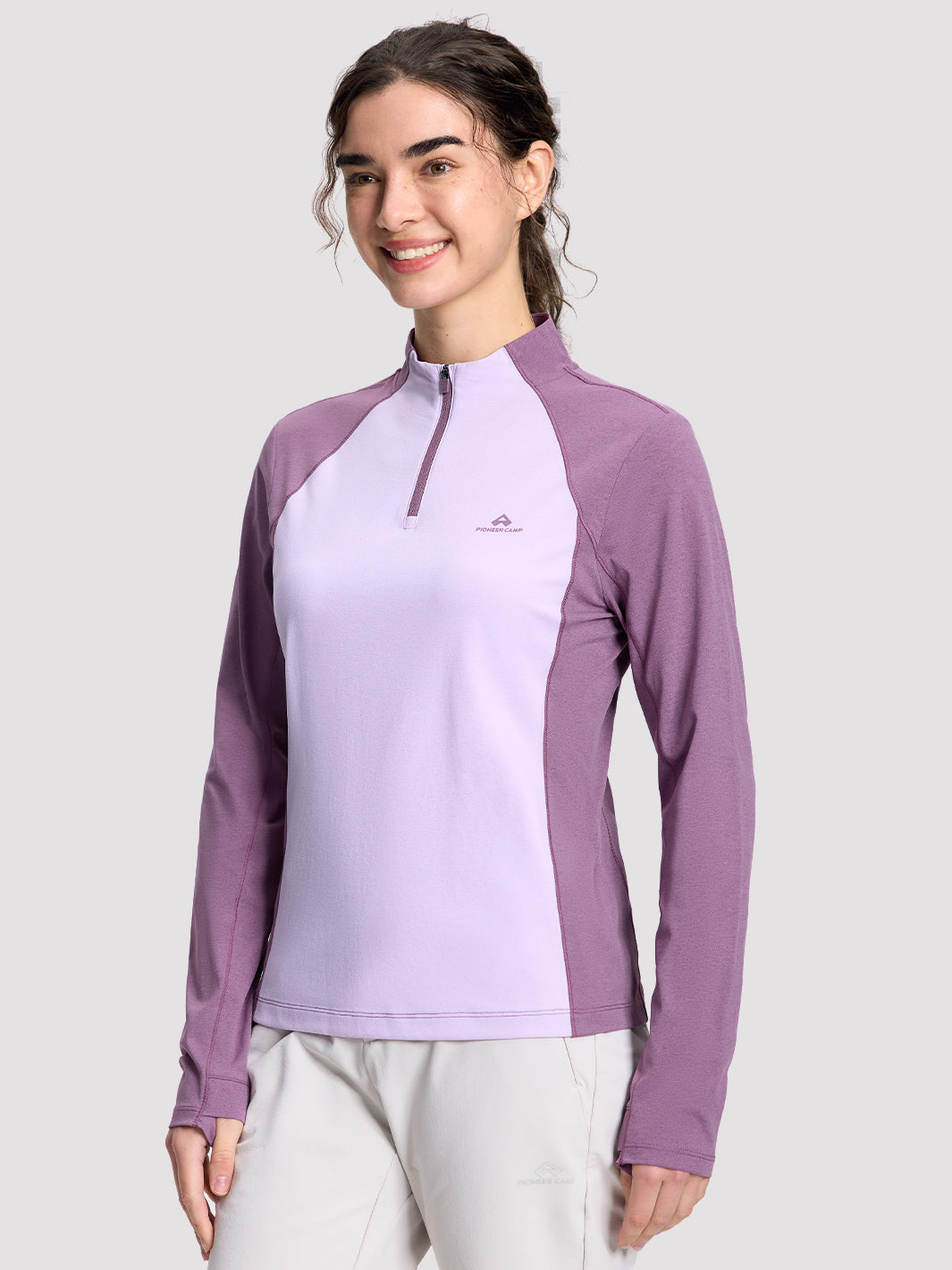 Women's Quick-Dry Colorblock Half-Zip Top PIONEER CAMP
