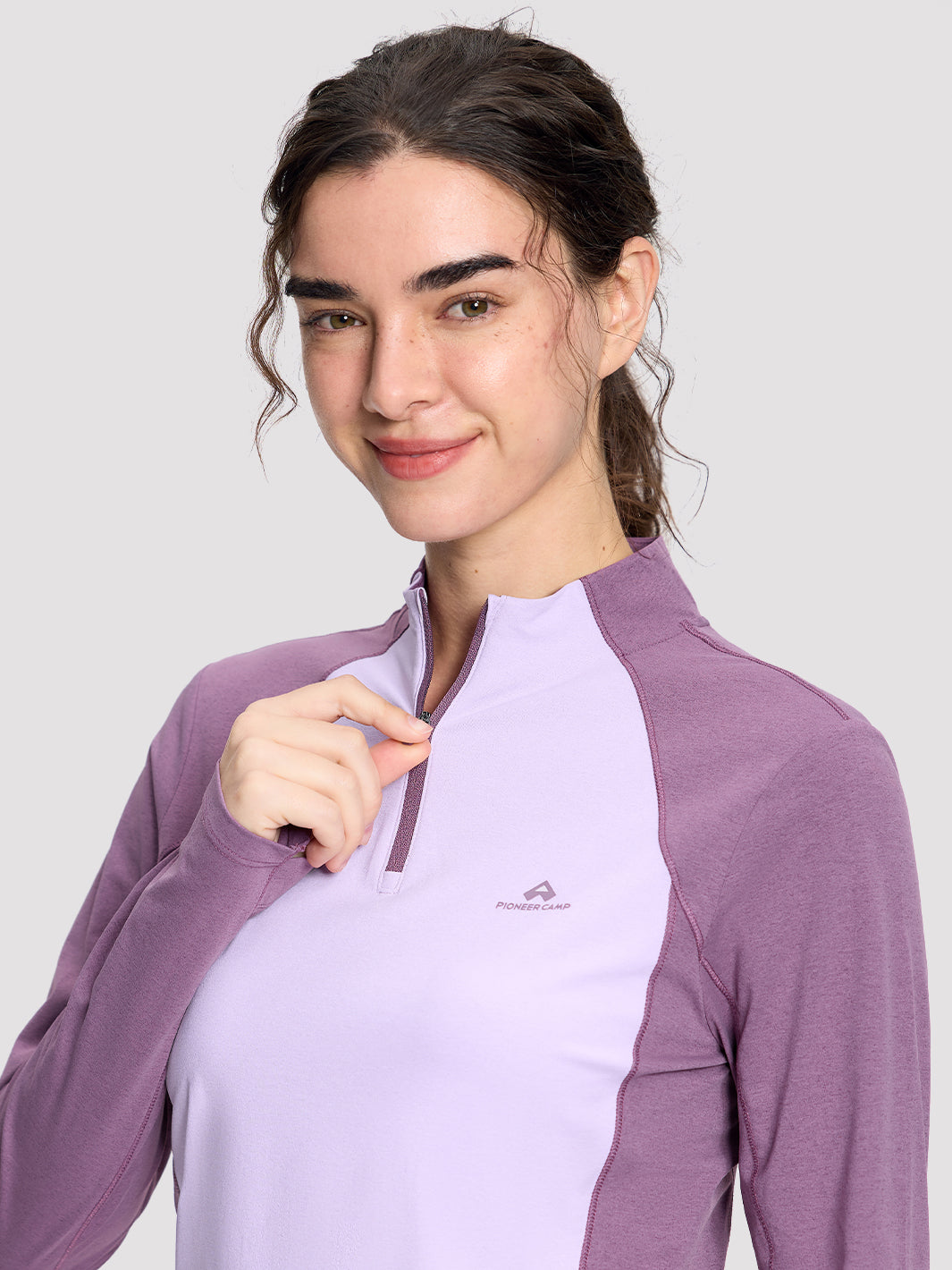 Women's Quick-Dry Colorblock Half-Zip Top PIONEER CAMP