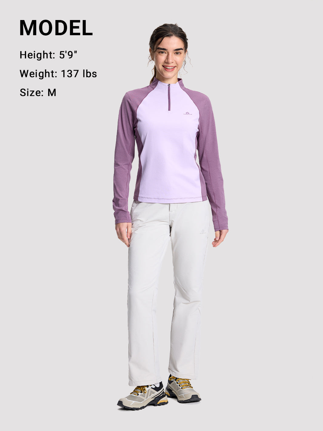 Women's Quick-Dry Colorblock Half-Zip Top PIONEER CAMP