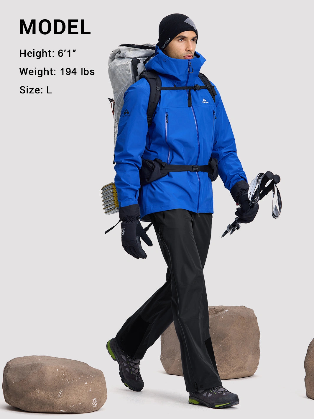 Ego TORAY 3L Waterproof Hardshell Pants with 92cm Side Zippers Unisex PIONEER CAMP