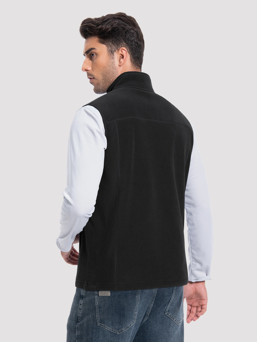 Men's Full-Zip Polar Fleece Vest with 5 Pockets