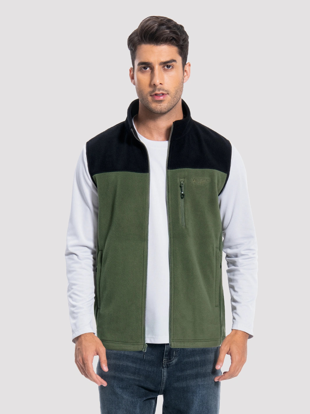 Men's Full-Zip Polar Fleece Vest with 5 Pockets PIONEER CAMP