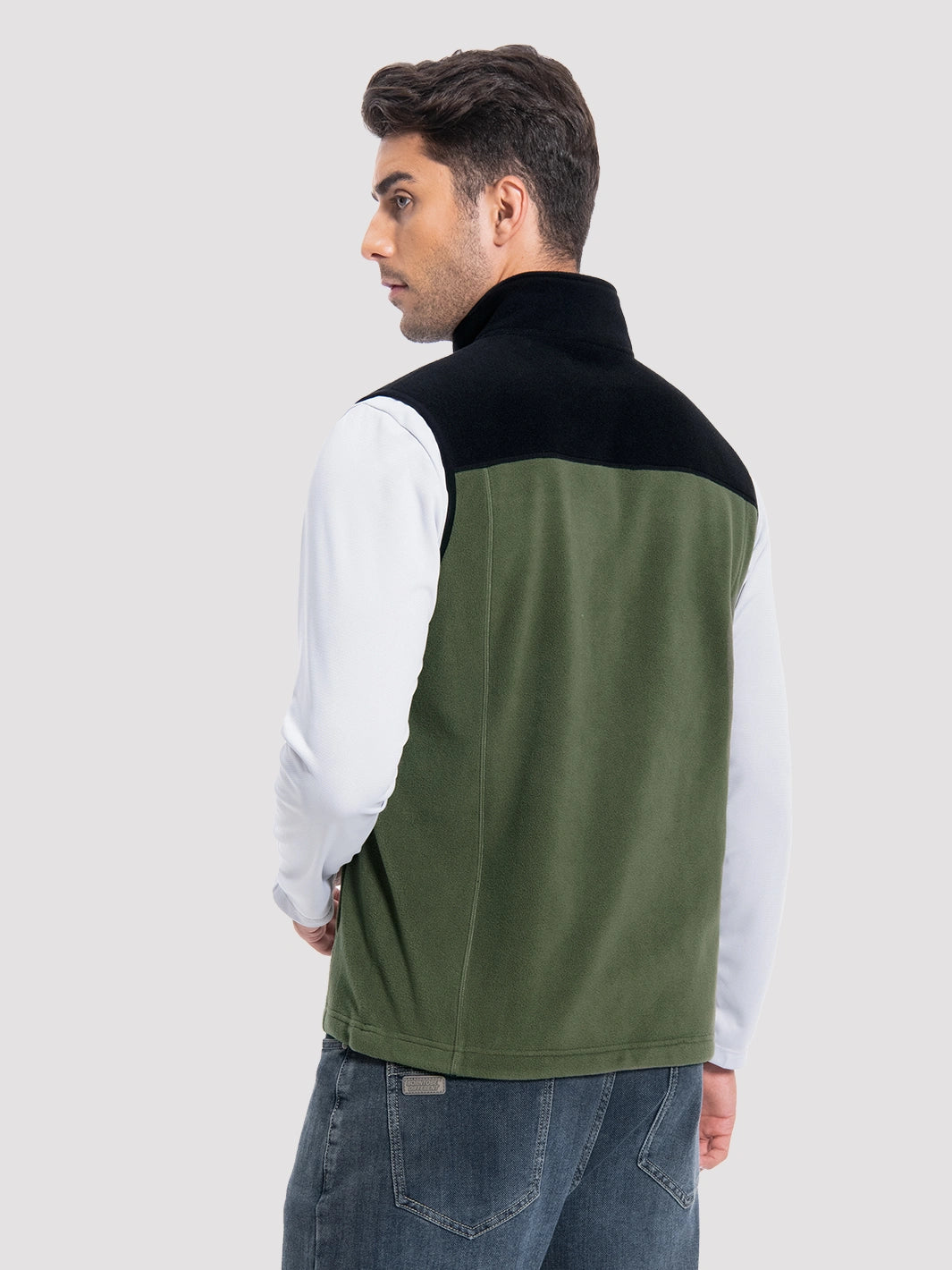 Men's Full-Zip Polar Fleece Vest with 5 Pockets