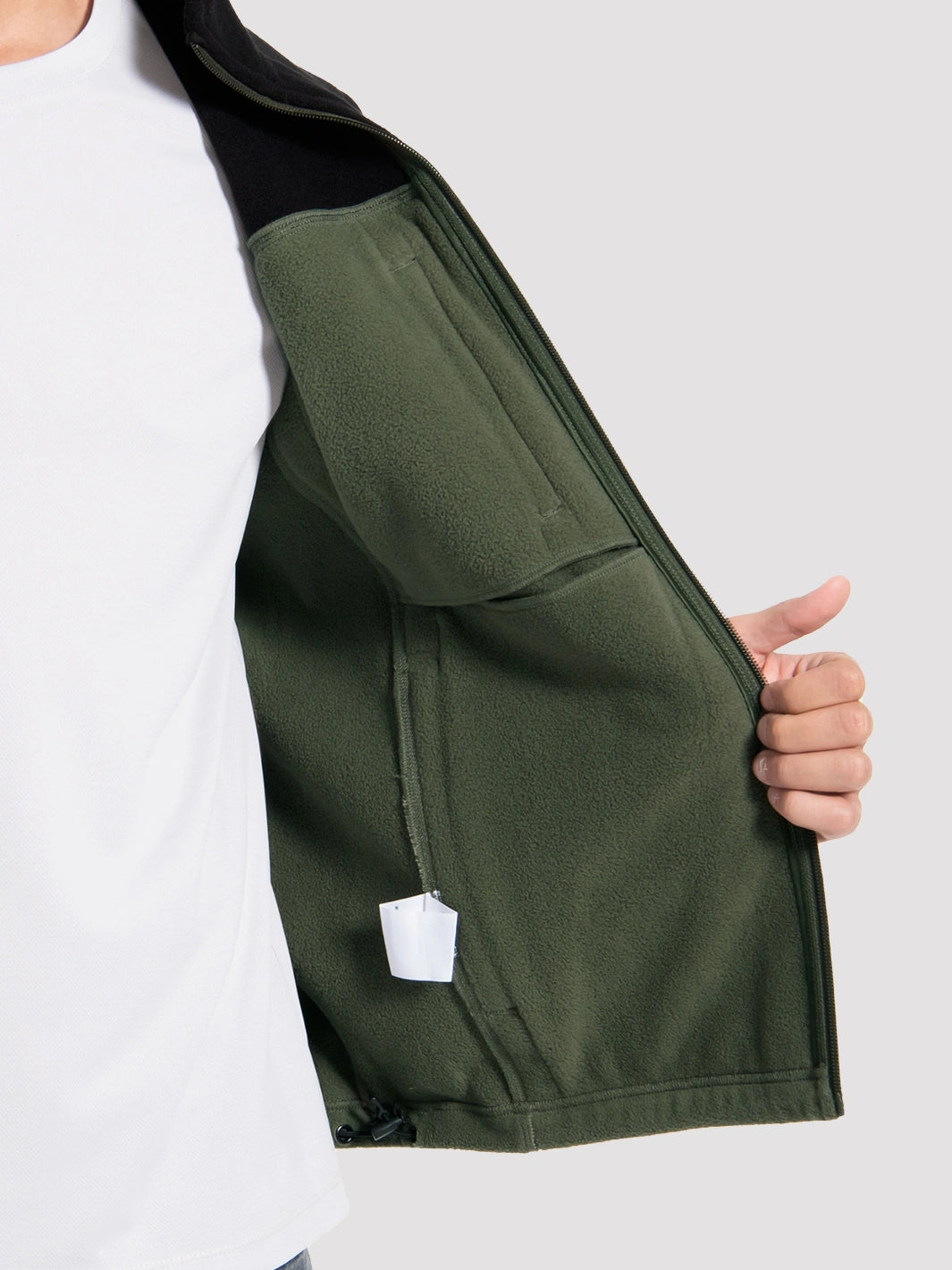 Men's Full-Zip Polar Fleece Vest with 5 Pockets