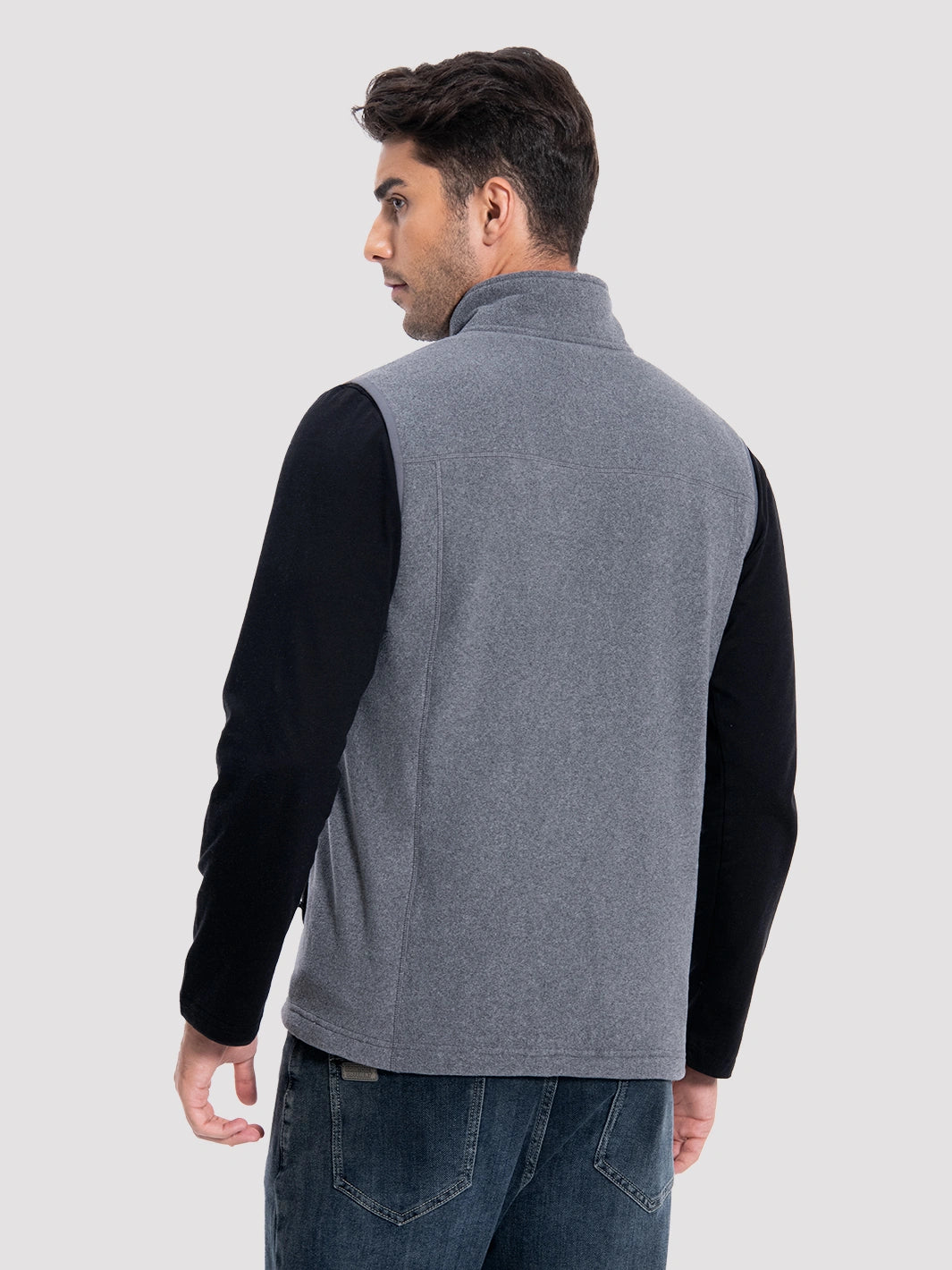 Men's Full-Zip Polar Fleece Vest with 5 Pockets
