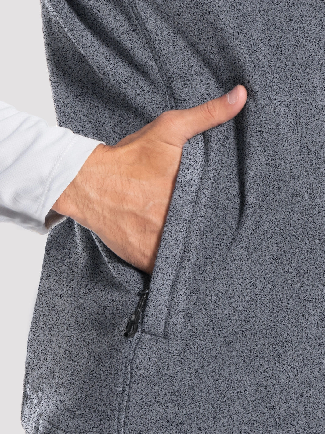 Men's Full-Zip Polar Fleece Vest with 5 Pockets