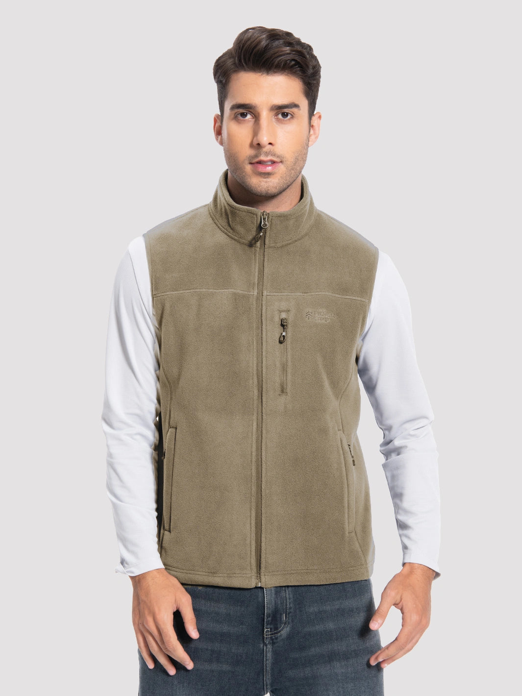 Men's Full-Zip Polar Fleece Vest with 5 Pockets