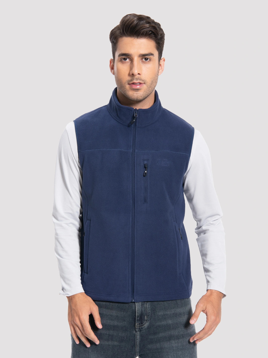 Men's Full-Zip Polar Fleece Vest with 5 Pockets