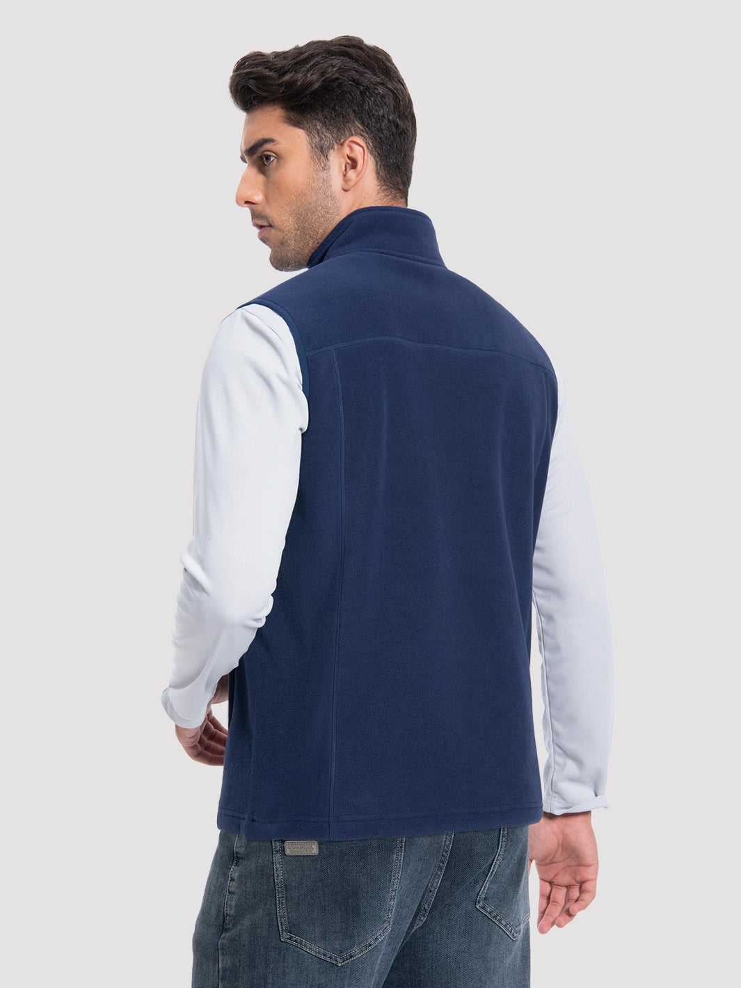 Men's Full-Zip Polar Fleece Vest with 5 Pockets