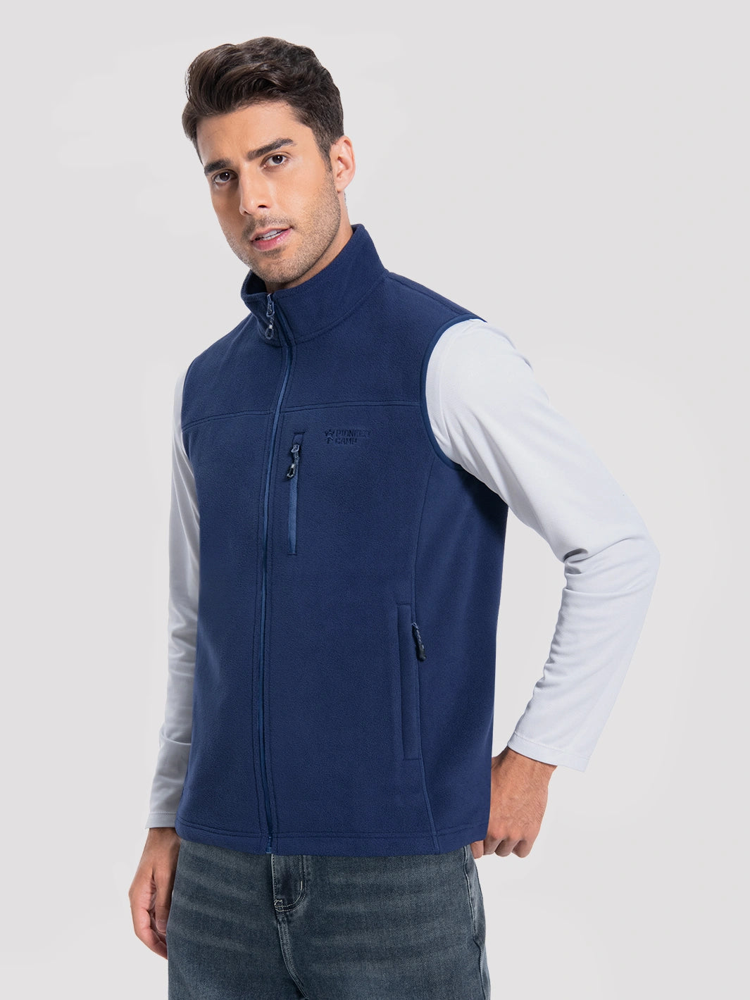 Men's Full-Zip Polar Fleece Vest with 5 Pockets