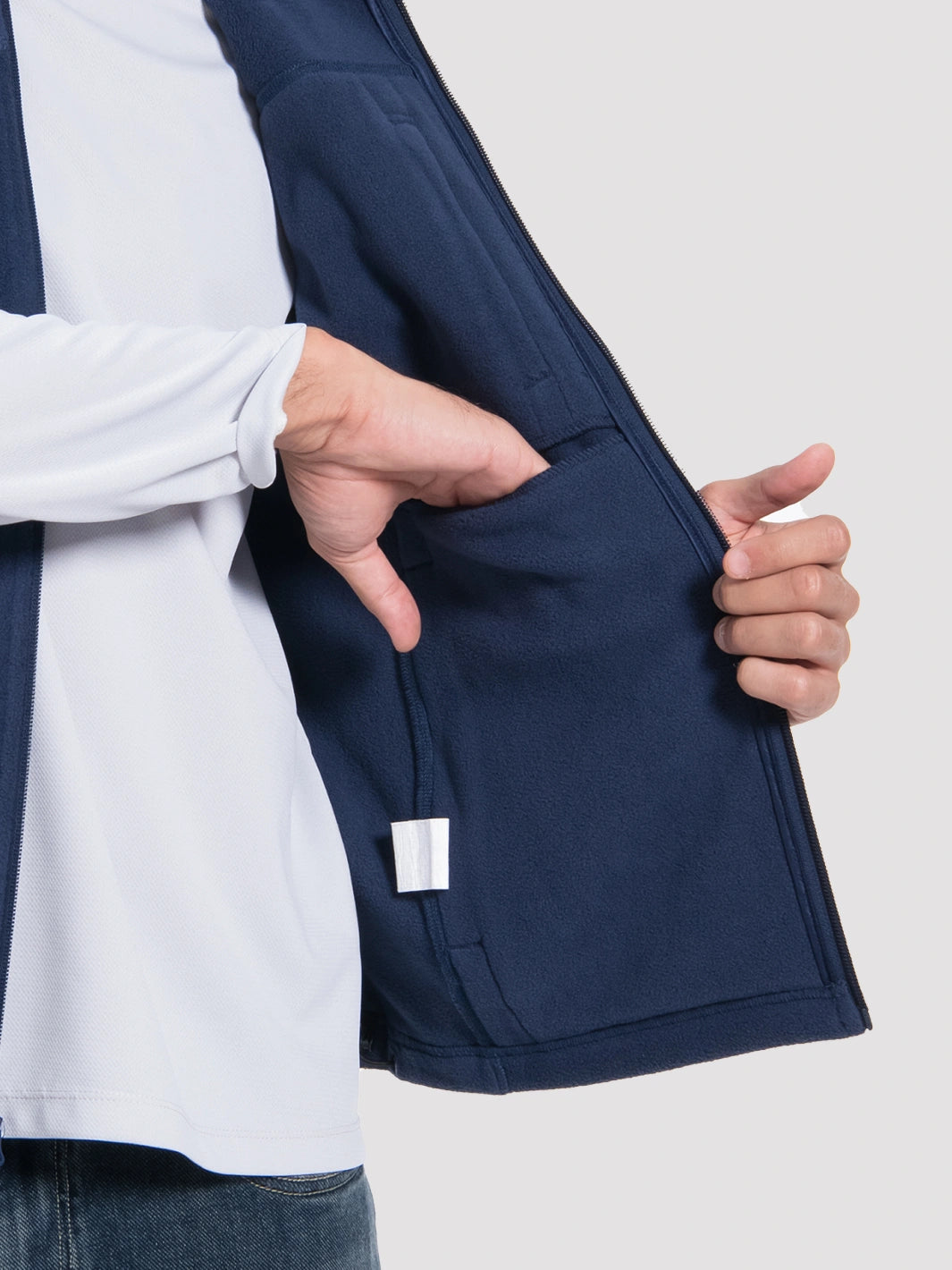 Men's Full-Zip Polar Fleece Vest with 5 Pockets