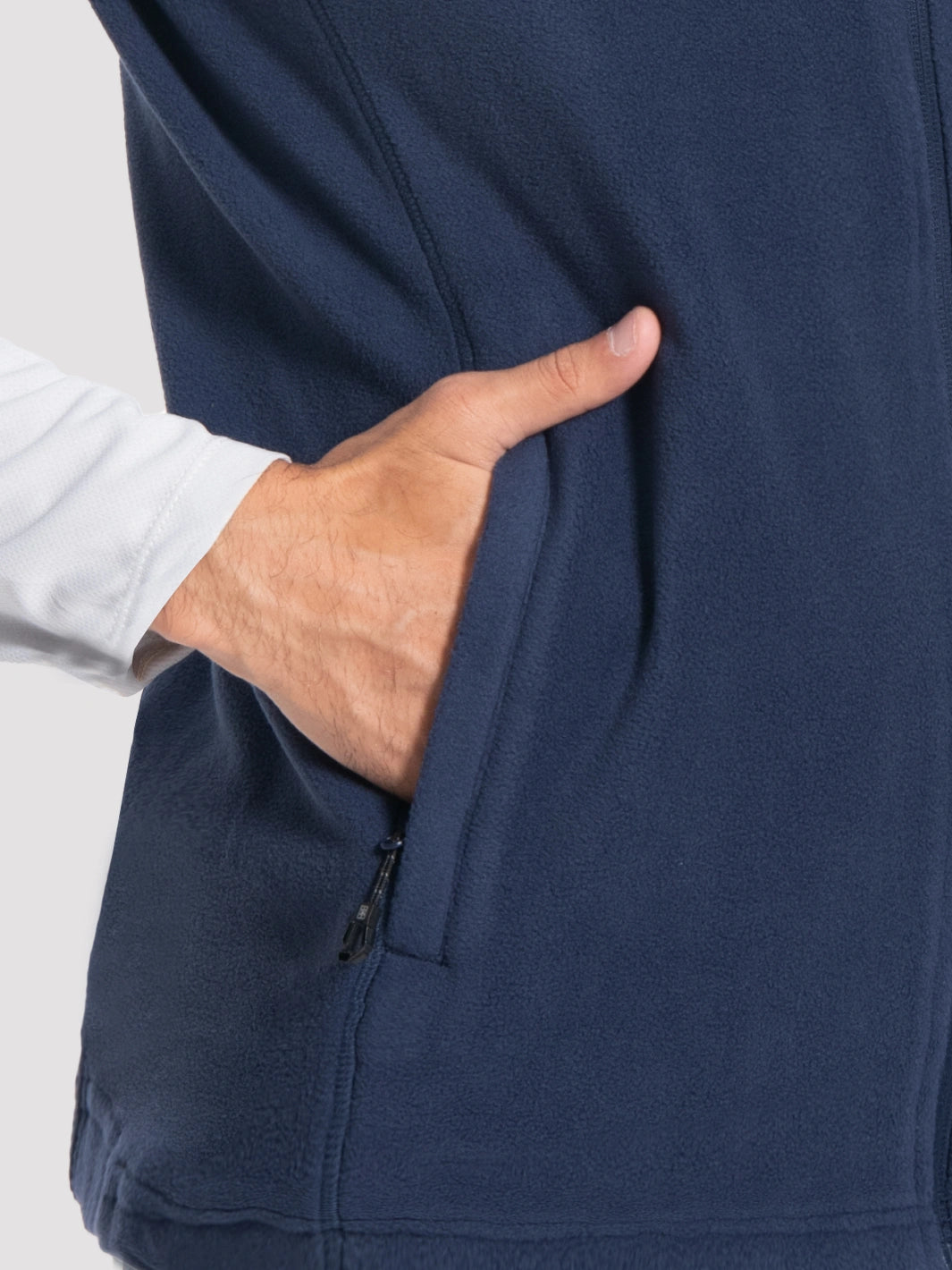 Men's Full-Zip Polar Fleece Vest with 5 Pockets