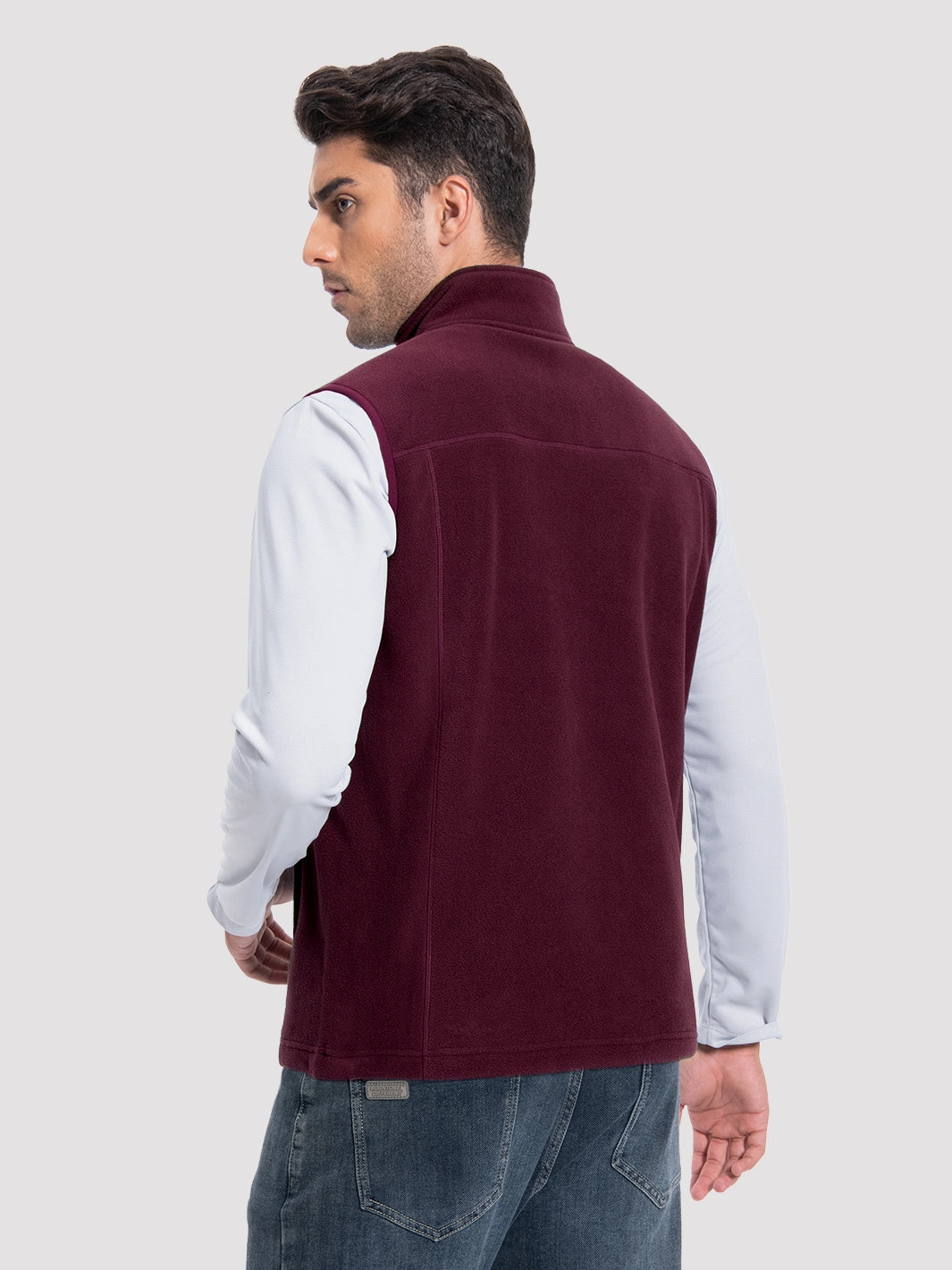 Men's Full-Zip Polar Fleece Vest with 5 Pockets