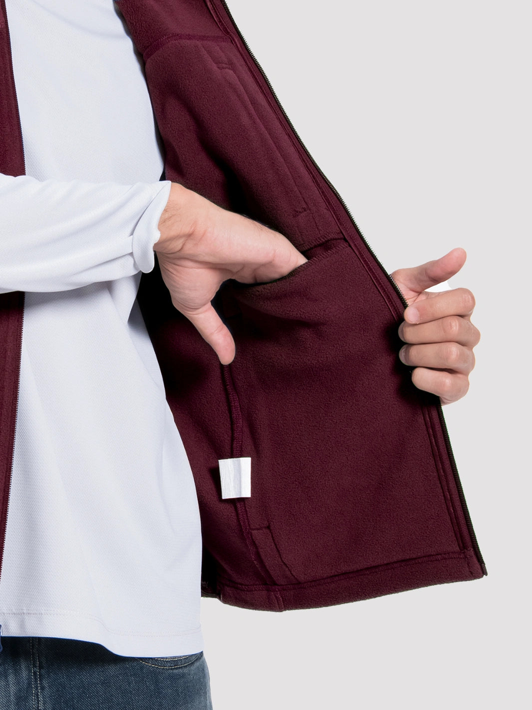 Men's Full-Zip Polar Fleece Vest with 5 Pockets