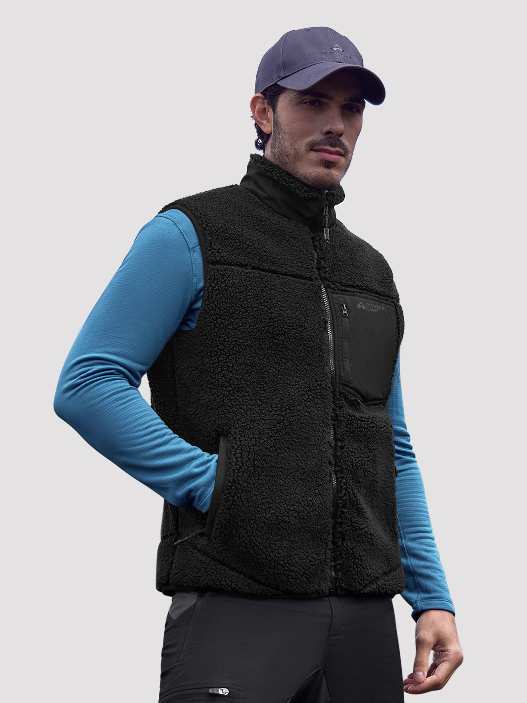 Men's High-Density Sherpa Full-Zip Fleece Vest PIONEER CAMP