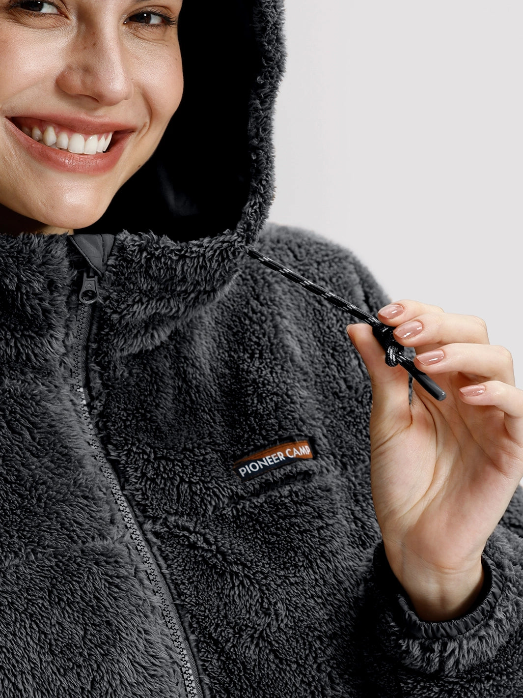 Women's Oversized Hooded Sherpa Fleece Jacket