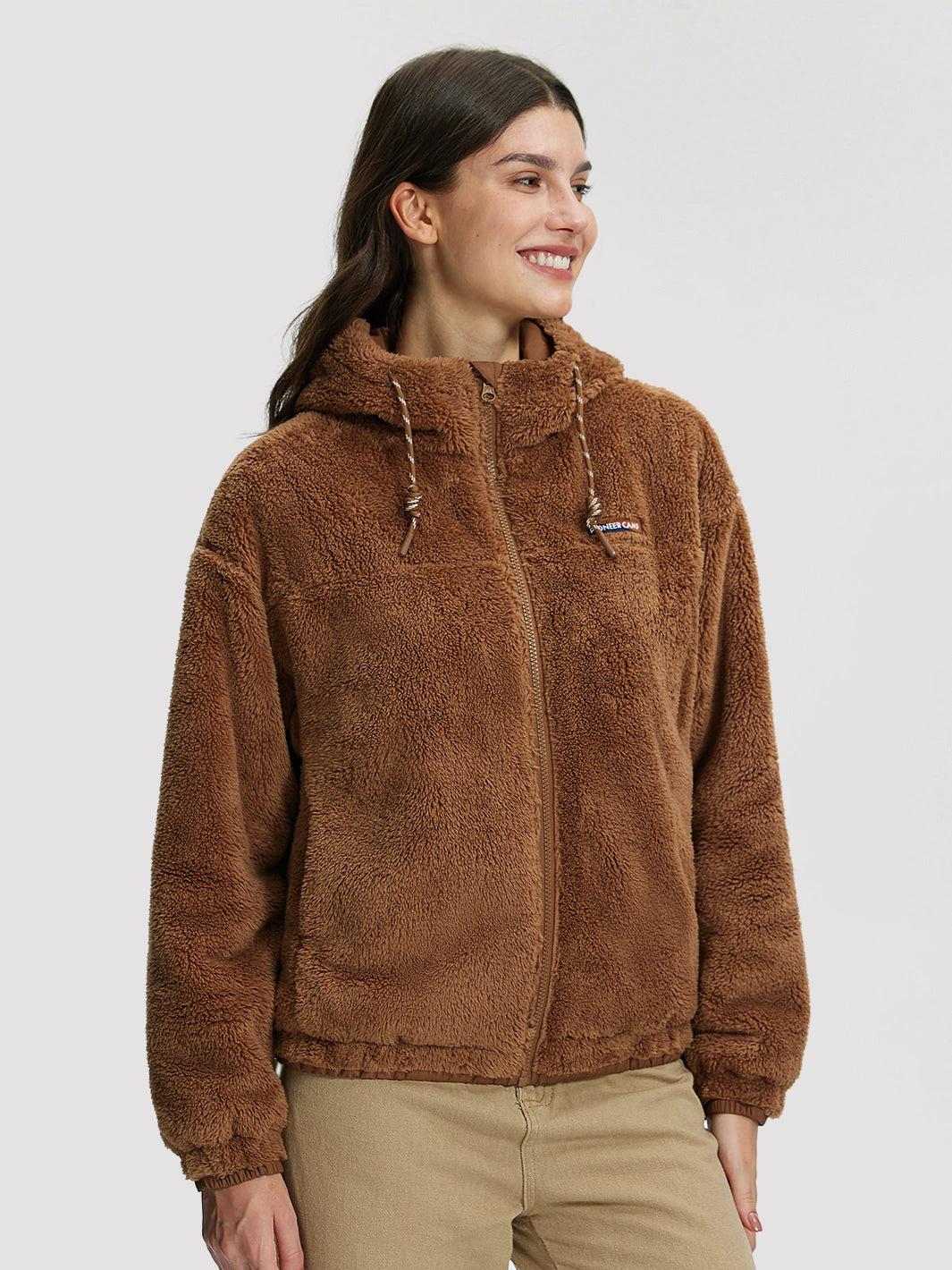 Women's Oversized Hooded Sherpa Fleece Jacket